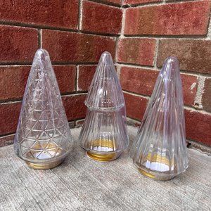 TARGET BULLSEYE PLAYGROUND CLEAR GLASS CHRISTMAS TREES 3CT